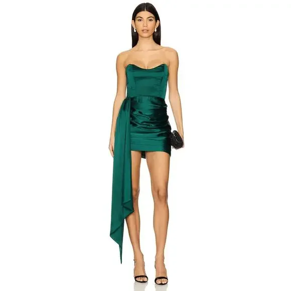 dawn ruched mini dress Katie May Chasing Dawn Strapless Mini Dress w/Drape Detail